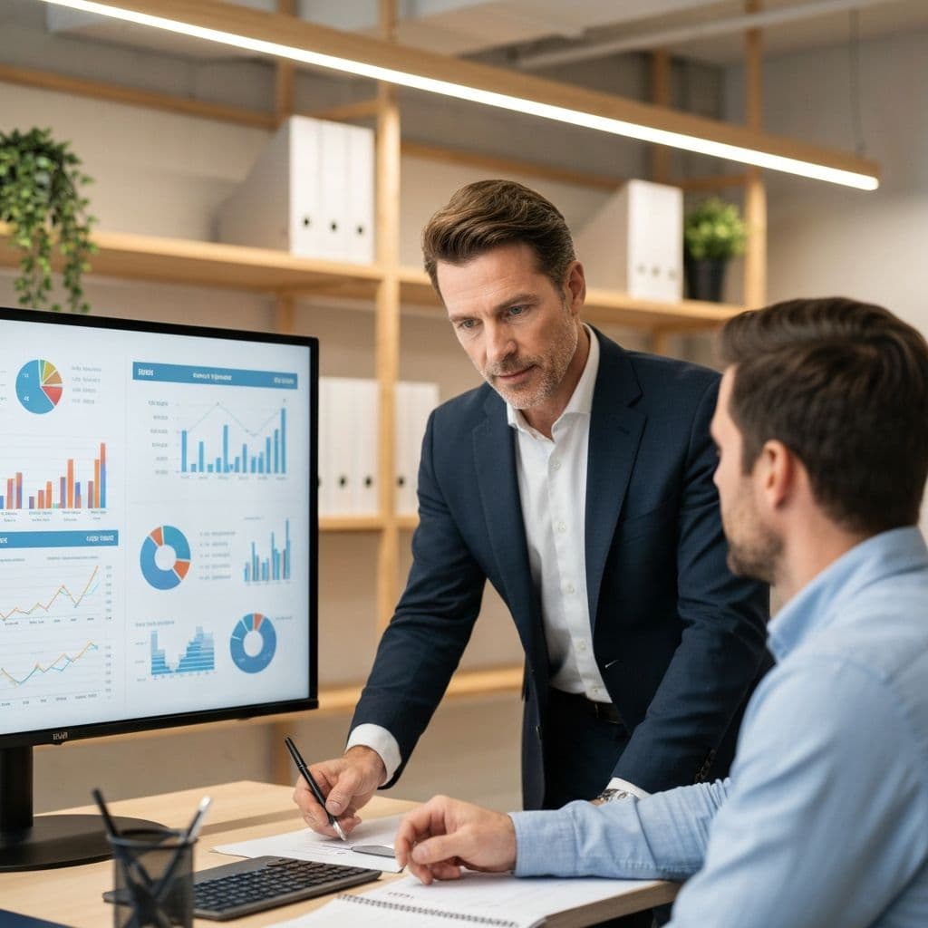 Accountant advising business client