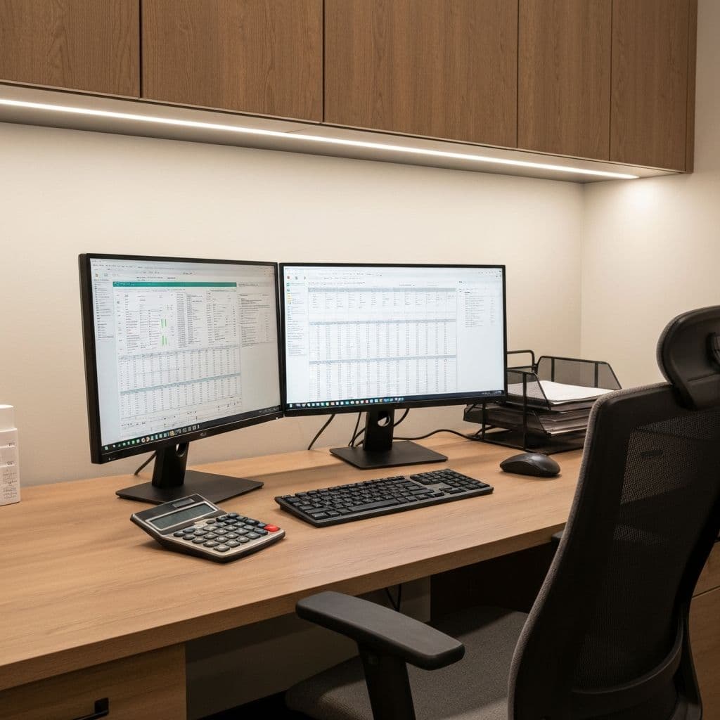 Professional accounting workspace