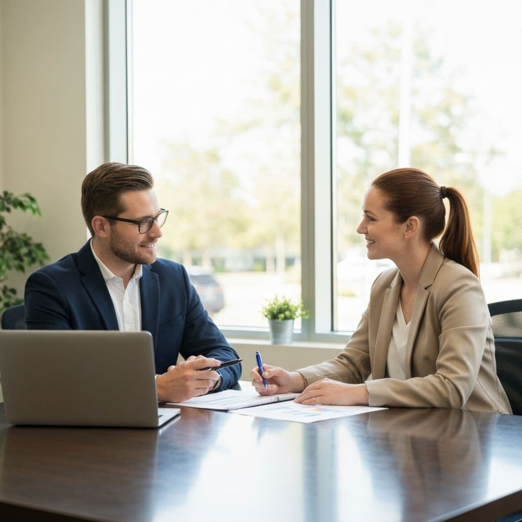 Banker meeting with small business owner